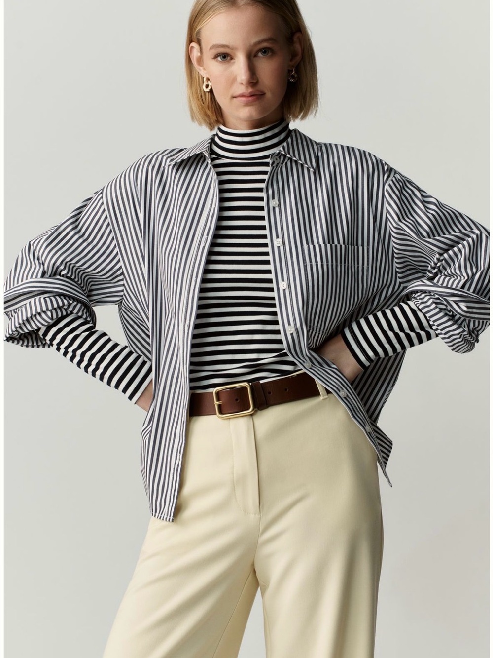 Free People Maeve Shrunken Bennet 100% Cotton Button Down Shirt